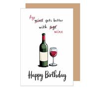 Edition Seidel Premium Birthday Card with Envelope. Greeting Happy Birthday for Him or Her Friend BFF Man Woman Wife Husband Wine Funny (G3670 SW024)