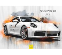 Edition Seidel Premium Calendar Fascination 911 2026 Format DIN A4 Wall Calendar Car Calendar Luxury Car Racing Car Modern Pop Art Collage Style