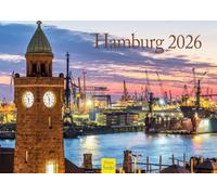 Edition Seidel Premium Calendar Hamburg 2026 Format DIN A4 Wall Calendar Germany North Germany Port Elbe Alster Metropolis Skyline