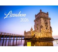 Edition Seidel Premium Calendar Lisbon 2026 Format DIN A4 Wall Calendar Europe Portugal Capital Sintra Castelo Mosteiro dos Jerónimos Convento do Carmo Skyline