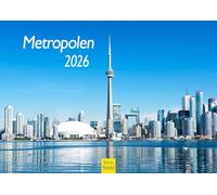 Edition Seidel Premium Calendar Metropolises 2026 Format DIN A4 Wall Calendar Dubai New York London Paris Frankfurt Sydney Singapore Hong Kong Toronto Skyline