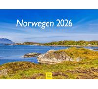Edition Seidel Premium Calendar Norway 2026 Format DIN A4 Wall Calendar Scandinavia Oslo Trondheim Mountains Glacier Coast Fjords Northern Lights