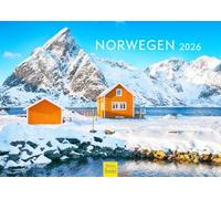 Edition Seidel Premium Calendar Norway 2026 Format DIN A4 Wall Calendar Scandinavia Oslo Trondheim Mountains Glacier Coast Fjords Northern Lights