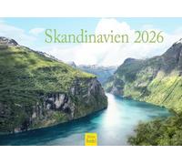 Edition Seidel Premium Calendar Scandinavia 2026 Format DIN A4 Wall Calendar Norway Sweden Denmark Iceland Finland Lapland Fjords Geyser Northern Lights