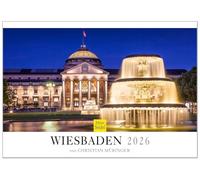 Edition Seidel Premium Calendar Wiesbaden 2026 Format DIN A3 Wall Calendar Europe Germany Hesse Schloss Biebrich Kranzplatz Staatstheater Christian Müringer