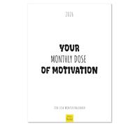 Edition Seidel Premium Calendar Your Monthly Dose of Motivation 2026 Format DIN A3 Wall Calendar in English Sayings Inspiration Decoration Black White Lisa Winter