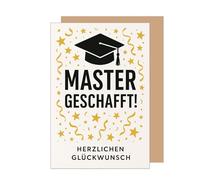 Edition Seidel Premium Congratulations Card for Passing Exam with Envelope Card Greeting Card Saying Sayings Master Studies Bachelor University Success Graduation Celebration Man Woman (PR175 SW026)
