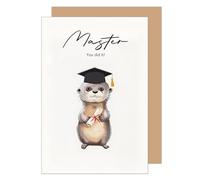 Edition Seidel Premium Congratulations Card for Passing Exam with Envelope Card Greeting Card Saying Sayings English Master's Degree Bachelor University Success Graduation Celebration Man Woman (PR176