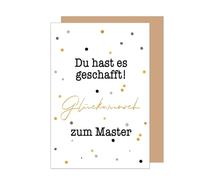 Edition Seidel Premium Congratulations Card for Passing Examination with Envelope. Card Greeting Card Saying Sayings Master's Degree Bachelor University Students Graduation Celebration Man Woman