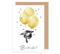 Edition Seidel Premium Congratulations Card for Passing Examination with Envelope. Card Greeting Card Saying Sayings Master's Degree Bachelor University Success Graduation Celebration Man Woman (PR171