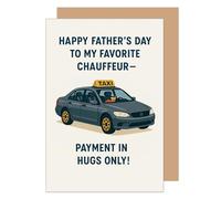 Edition Seidel Premium Father's Day Greeting Card with Envelope. Greeting Card Saying Happy Father's Day to my Favorite Chauffeur Taxi Car with Gratitude Love for Dad Grandpa (V107 SW025)