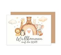 Edition Seidel Premium Greeting Card for Birth with Envelope. Card Greeting Card Baby Card Welcome to the World Boy Girl Baby Child (E308 SW025)