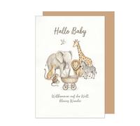 Edition Seidel Premium Greeting Card for Birth with Envelope. Card Greeting Card Birth Card Baby Card Saying Sayings Arrival Welcome Hello Endlich da Girl Boy Baby Child Wonder (E323 SW026)