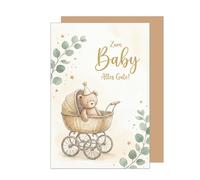 Edition Seidel Premium Greeting Card for Birth with Envelope. Card Greeting Card Birth Card Baby Card Saying Sayings Arrival Hello Endlich da Willkommen Girl Boy Baby Child Wonder (E329 SW026)
