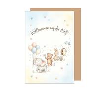 Edition Seidel Premium Greeting Card for Birth with Envelope. Card Greeting Card Birth Card Baby Card Saying Sayings Arrival Welcome Hello Endlich da Girl Boy Baby Child Wonder (E326 SW026)