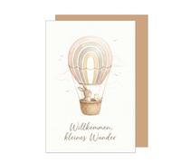 Edition Seidel Premium Greeting Card for Birth with Envelope. Card Greeting Card Birth Card Baby Card Saying Sayings Arrival Welcome Hello Endlich da Girl Boy Baby Child Wonder (E324 SW026)