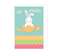 Edition Seidel Premium greeting card for Easter with envelope. Easter card, greeting card, folding card, Easter greetings, Happy Easter, spring, colourful Easter egg, Easter bunny, egg hunt (O160)