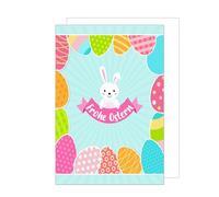 Edition Seidel Premium greeting card for Easter with envelope. Easter card, greeting card, folding card, Easter greetings, Happy Easter, spring, colourful Easter egg, Easter bunny, egg hunt (O158)