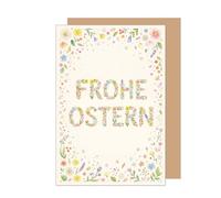 Edition Seidel Premium greeting card for Easter with envelope. Easter card, greeting card, folding card, sayings, Easter greetings, Happy Easter, spring, colourful flowers flowers colours, Easter nest