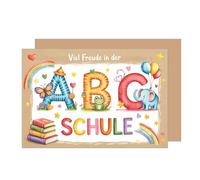Edition Seidel Premium Greeting Card for First Day of School with Envelope. First Day of School Greeting Card Saying School Child Girl Boy 1st Class (ES163 SW025)