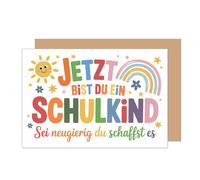Edition Seidel Premium Greeting Card for First Day of School with Envelope. First Day of School Greeting Card Saying School Child Girl Boy 1st Class (ES165 SW025)