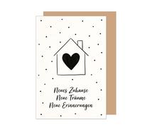 Edition Seidel Premium greeting card for the new home with envelope. Greeting card, folding card, saying man, wife, colleagues, friends, good luck, new dreams, house building moving (NH121 SW026)