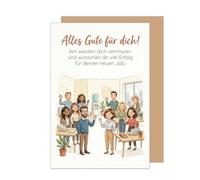 Edition Seidel Premium Greetings Card with Envelope. Farewell Card, Greeting Card, Saying Sayings, Job Change, Goodbye Work, New Ways, Success Colleagues, Men, Women (AS190 SW026)