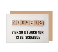 Edition Seidel Premium Happy 40th Birthday Card with Envelope. Birthday Card with Saying for Husband Wife Boyfriend Girlfriend Funny Humour Scrabble (G3815 SW025)