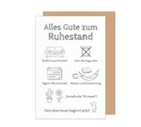 Edition Seidel Premium Retirement Greeting Card with Envelope. Retirement Card Greeting Card Saying Sayings Pension Retirement Flowering Time Happy Adventure Colleague Man Woman (R171 SW026)