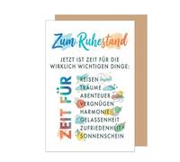 Edition Seidel Premium Retirement Greeting Card with Envelope. Retirement Card Greeting Card Saying Sayings Pension Retirement Free Time Travel Adventure Colleague Man Woman (R179 SW026)