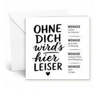 Edition Seidel Premium Square Greetings Card with Envelope Greeting Card Folding Card Saying Without You Job Retirement for Colleague Man Woman Typography (ASQ137 SW026)