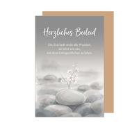 Edition Seidel Premium Sympathy Card with Envelope, Condolence Card, Folding Card, Saying Heartfelt Condolence (T1304 SW026)