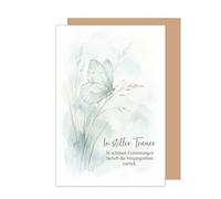 Edition Seidel Premium Sympathy Card with Envelope. Sympathy Card, Condolence Card, Folding Card, Saying In Silent Mourning, Compassion, Remembrance, Condolence, Hope, Strength (T1245 SW026)