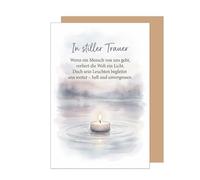 Edition Seidel Premium Sympathy Card with Envelope. Sympathy Card, Condolence Card, Folding Card, Saying In Silent Mourning, Compassion, Remembrance, Condolence, Hope, Strength (T1248 SW026)