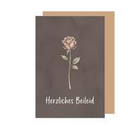 Edition Seidel Premium Sympathy Card with Envelope. Sympathy Card, Condolence Card, Folding Card, Saying Heartfelt Condolence Card with Saying "Herzliches Condolence" (German Language) (T1296 SW026)