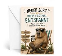 Edition Seidel Premium XXL Leaving Card with Envelope - Greetings Card DIN A4 with Text in German for Colleague Friend Retirement Capybara New Funny Work (A4-AS1049 SW026)