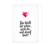 Edition Seidel Premium XXL Maxi Birthday Card with Envelope Format DIN A4 Birthday Card Folding Card Saying Love Affection Man Woman Friends Heart (A4-G1010)