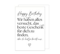 Edition Seidel Premium XXL Maxi Birthday Card with Envelope Format DIN A4 Birthday Card Folding Card Saying Happy Birthday Man Woman Friends Humour Heart (A4-G1006)