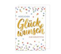 Edition Seidel Premium XXL Maxi Birthday Card with Envelope Format DIN A4 Birthday Card Folding Card Saying Congratulations Woman Man Confetti Colourful (A4-G1025)