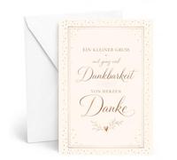 Edition Seidel Premium XXL Thank You Card with Envelope - Greeting Card DIN A4 Format with German Text for Friend Partner Teacher Golden Frame Gratitude (A4-D1010 SW026)