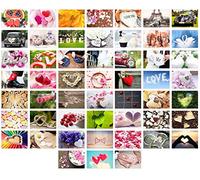 Edition Seidel Set of 52 Premium Postcards for Weddings - Wedding Game: One Postcard Every Week, Wedding Gift, Love + Hearts - Decoration Idea - Valentine's Day - Guest Book - Birthday
