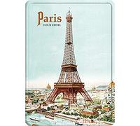 Éditions Clouet 29142 Poster Sign Plaque Paris Eiffel Tower 15 x 21 cm CP Metal