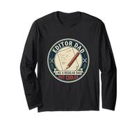 Editor Dad Writing Proofreading Grammar Editing Father's Day Long Sleeve T-Shirt