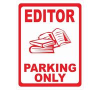 Editor Parking Only Sign Gift Editing Editors News Book Books 8X12 Inches