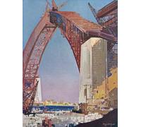 Editorial Completing the arch of Sydney Harbour Bridge Australia. From The Wonder Book of Science published 1930's. Poster Print by Hilary Jane Morgan (13 x 17)
