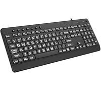 EDJO Large Print Ergonomic Keyboard, Full Size Keyboard with Wrist Rest, Silent Wired USB Computer Keyboards with Oversized Letter Keys Easy to See and Type for Laptop, PC, Windows, Desktop