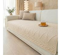 Edlbaegy Cotton Sofa Covers 2 Seater Couch Cover Non-Slip Washable Sofa Slipcovers L Shape Furniture Protector for Kids Pets(Champagne,70x150cm)