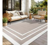 Edlbaegy Outdoor Rugs for Patios Beige 180x270cm Waterproof Plastic Picnic Blanket Reversible Garden Rugs Outdoor UV Resistant Lightweight Camping Mat for Beach Balcony Deck Backyard RV BBQ