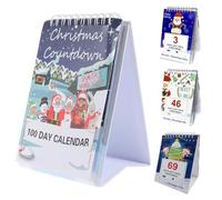 EDLMKM 100 Day Christmas Countdown Calendar 2025, 2025 Christmas Countdown Calendar, Advent Calendar 2025, Desktop Advent Calendar for Home Office Room Decor, Xmas Count Down Gift (with Week Dates)