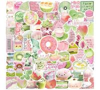 EDLMKM 100 Pcs Pink Green Summer Stickers, Green Aesthetics Stickers, Cute Waterproof Vinyl, for Laptop, MacBook, Kindle, Luggage, Scrapbooking, Journal, Skateboard, Bicycle, Helmet, Tumblr Stick